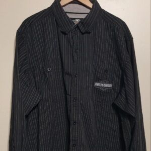 Harley-Davidson long sleeve button down shirt size lrg Grey1